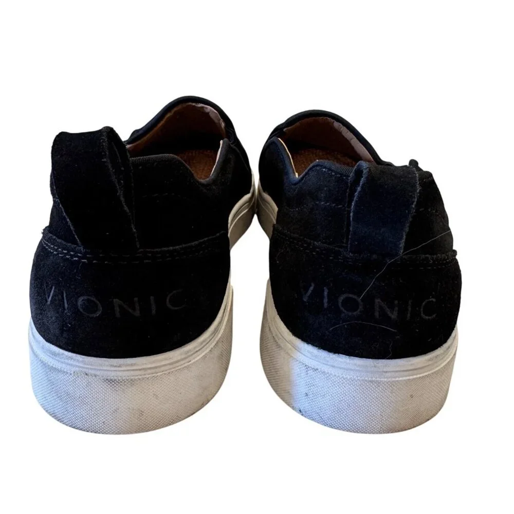 Vionic Kimmie Perferated Black Size 8.5 Sneaker Arch Comfort Suede